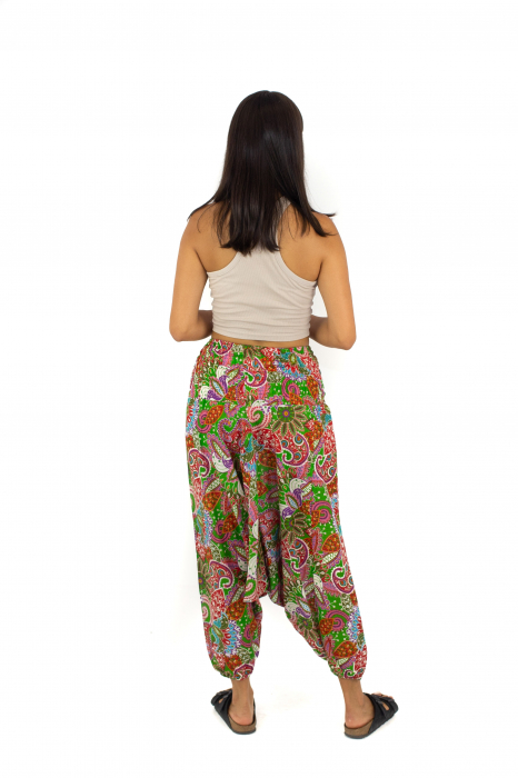 Salvari subtiri cu print hippie floral - Roz [8]