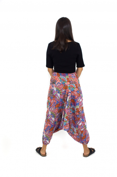 Salvari subtiri cu print hippie floral - Roz [7]