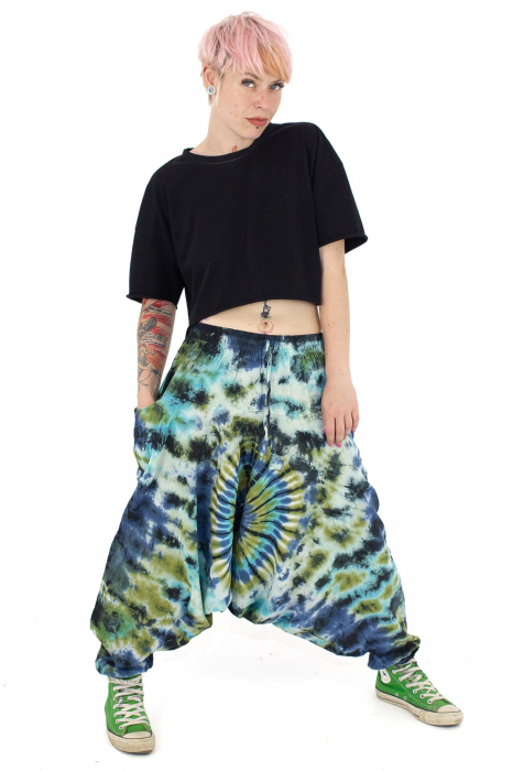 Salvari tie dye in nuante de albastru [2]