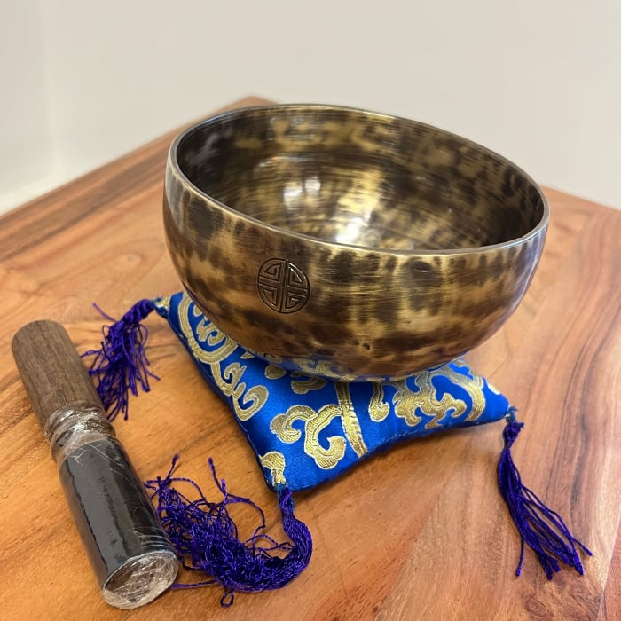 SET Singing Bowl - 14cm (bol, maleta, pernita) FULL MOON - handmade , 590gr. [3]