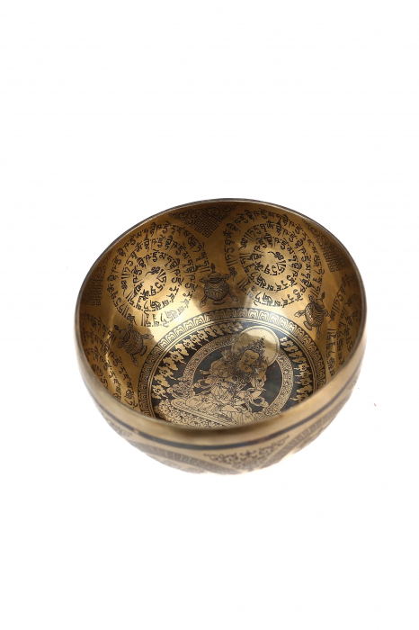 Set Singing Bowl (bol,malete+pernita) - handmade - 18cm - 759gr  - 195Hz - Vajrasattva shakti [3]