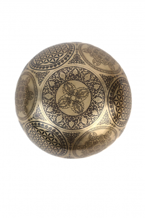 Set Singing Bowl (bol,malete+pernita) - handmade - 18cm - 823gr - 195Hz - Medicine buddha [2]