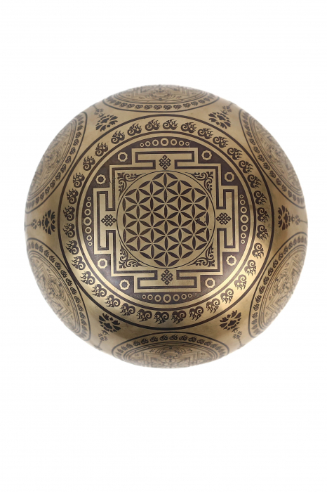 SET Singing Bowl (bol,malete+pernita) - handmade - 19cm - 900gr  - 203Hz- 1000 arms Lokeshwor [2]