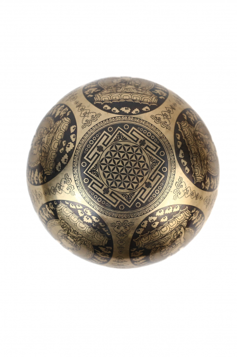 SET Singing Bowl (bol,malete+pernita) - handmade - 19cm - 962gr - 7 metale - 227Hz- Vajrasattva shakti [2]