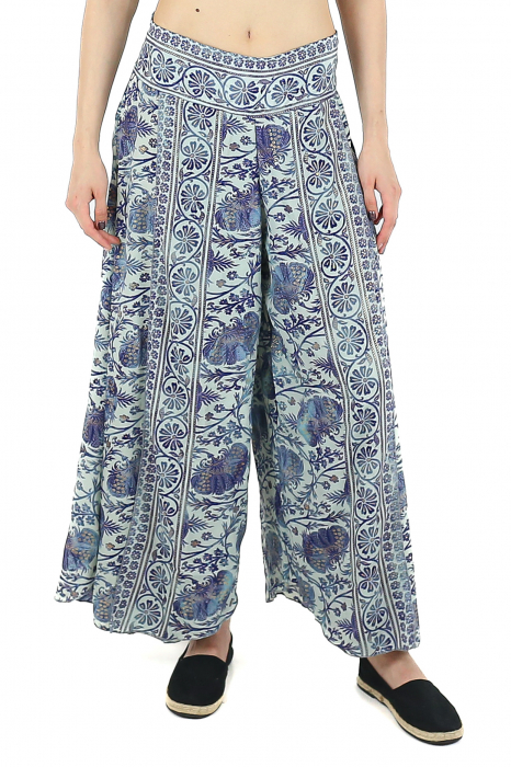 Set top si pantaloni cu print oriental si fir auriu - Model 1 [2]