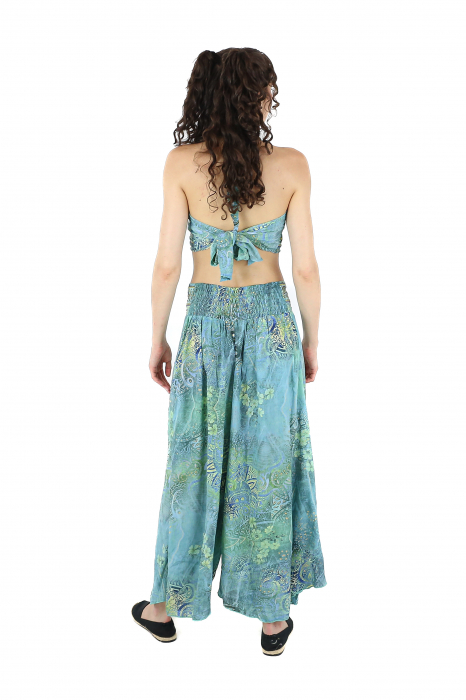 Set top si pantaloni cu print oriental si fir auriu - Model 2 [6]
