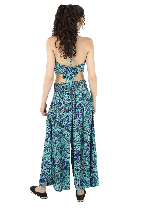 Set top si pantaloni cu print oriental si fir auriu - Model 5 [6]