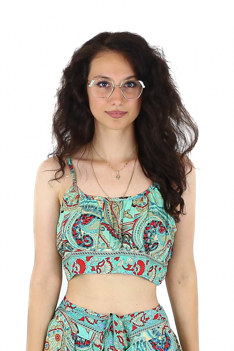 Set top tip bustiera si pantaloni cu croi drept - Model 1 [2]