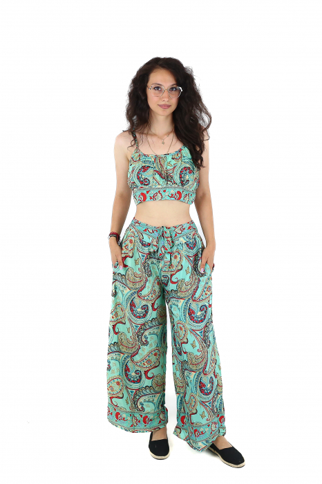 Set top tip bustiera si pantaloni cu croi drept - Model 1 [4]