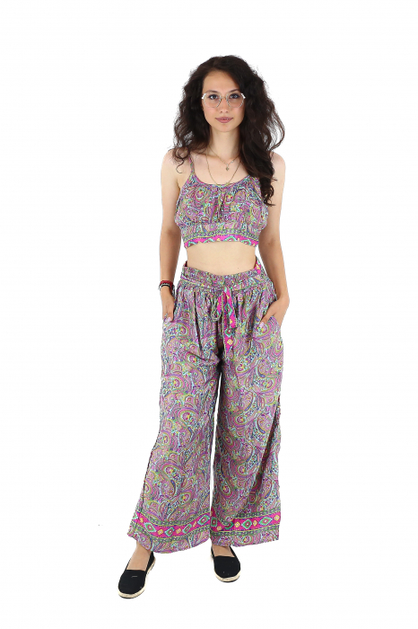 Set top tip bustiera si pantaloni cu croi drept - Model 2 [4]