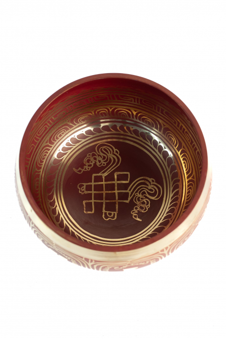 Singing Bowl cu simboluri tibetane - Marime Mare 17 cm - Model 13 [2]
