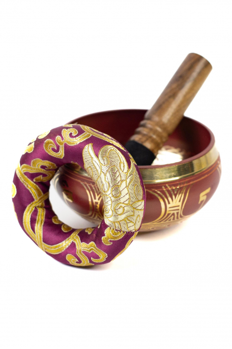 Singing Bowl cu simboluri tibetane - Marime Medie 13 cm - Model 1 [4]