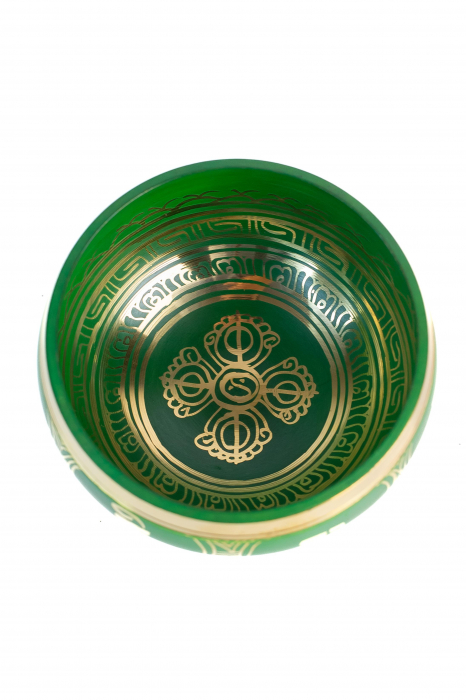 Singing Bowl cu simboluri tibetane - Marime Medie 13 cm - Model 13 [2]