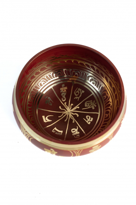 Singing Bowl cu simboluri tibetane - Marime Medie 13 cm - Model 24 [3]