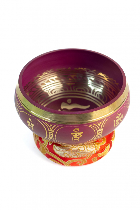 Singing Bowl cu simboluri tibetane - Marime Medie 13 cm  - Model 29 [3]