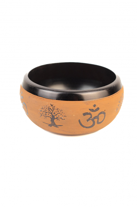 Singing Bowl din Pulbere de Pamant - Buddha Om de Lut - 16cm [2]