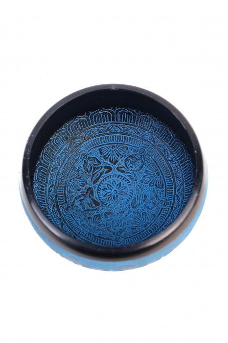 Singing Bowl din Pulbere de Pamant - Mantra Albastra a Celor Cinci Buddha - 16 cm [3]