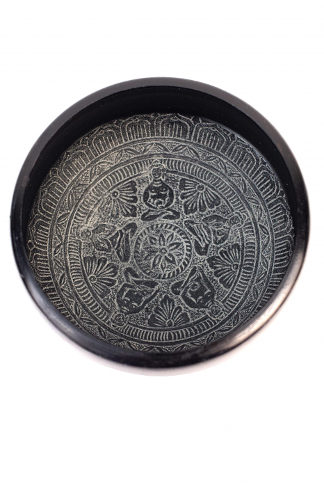 Singing Bowl din Pulbere de Pamant- Om Cinci Buddha - 16cm [4]