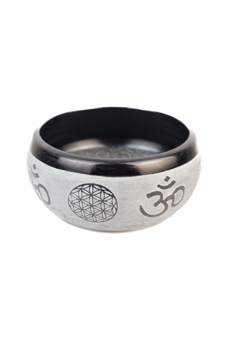 Singing Bowl din Pulbere de Pamant- Om Cinci Buddha - 16cm [3]