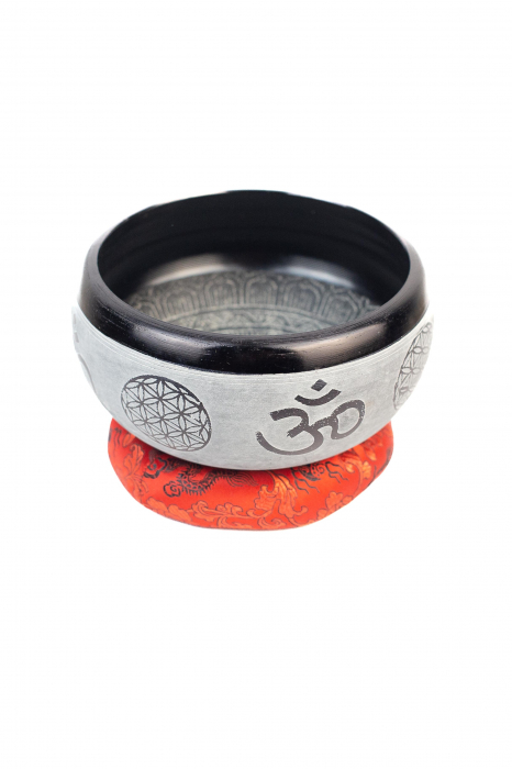 Singing Bowl din Pulbere de Pamant- Om Cinci Buddha - 16cm [2]