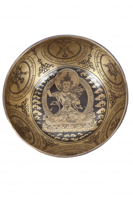 Singing Bowl - handmade - 16,5 cm -793gr - 7metale -270Hz - God of wisdom [2]