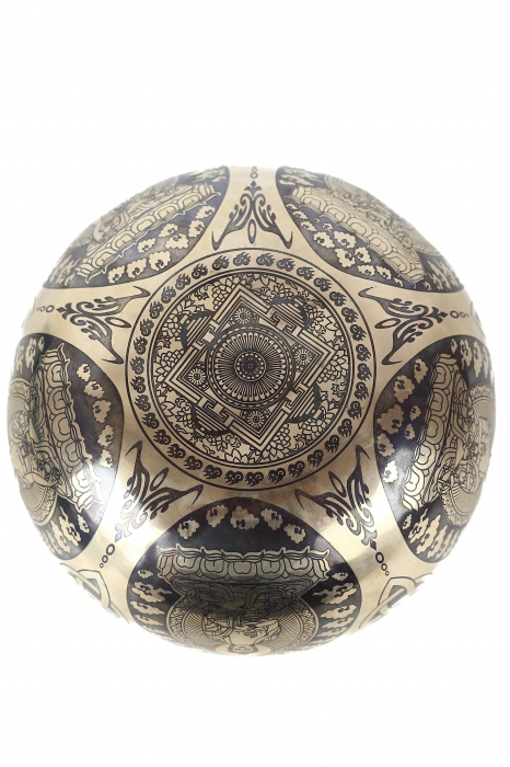 Singing Bowl - handmade - 20cm - 1270gr - 7 metale - 190Hz - Chenrezig as a compassion Buddha [3]