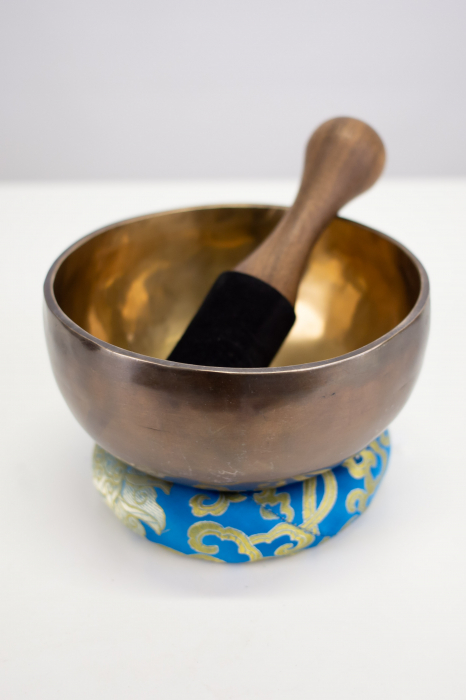 Singing Bowl Tibetan Autentic Forjat manual - Golden Chocolate, 17 cm,0,846 Kg [4]