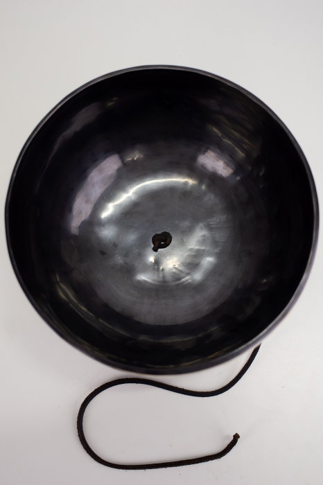 Singing Bowl Tibetan Autentic Forjat manual - Suspended Black Golden Borderr, 21 cm, 1,283 Kg [4]