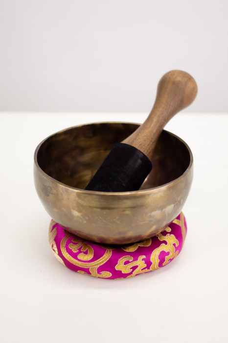Singing Bowl Tibetan Autentic Forjat manual - Dark Tiger Antique, 14,5 cm, 0,587 kg [3]