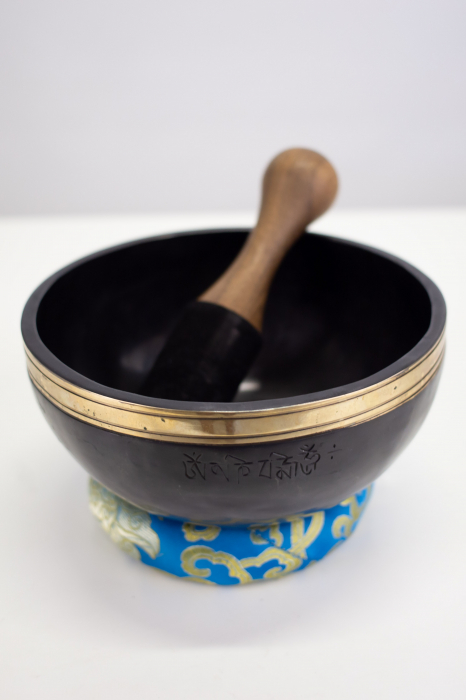 Singing Bowl Tibetan Autentic Forjat manual - Black & Gold Harmony, 19 cm,1,100 Kg [5]