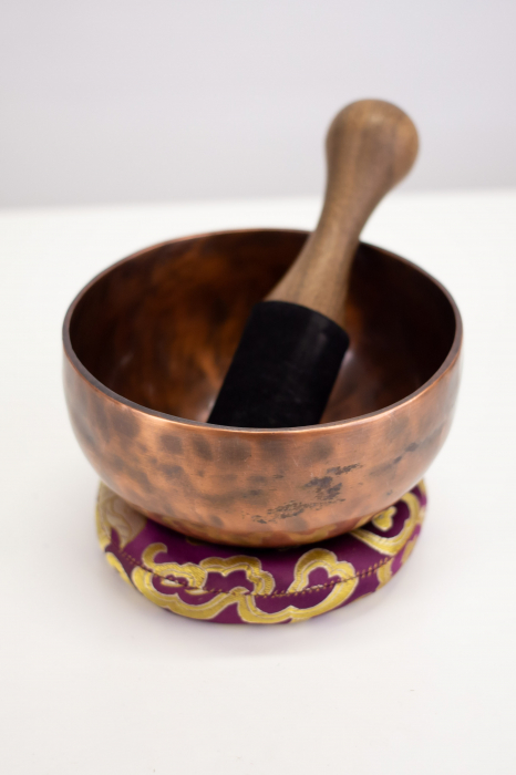 Singing Bowl Tibetan Autentic Forjat manual - Copper Antique ,  15,5 cm, 0754 Kg [3]