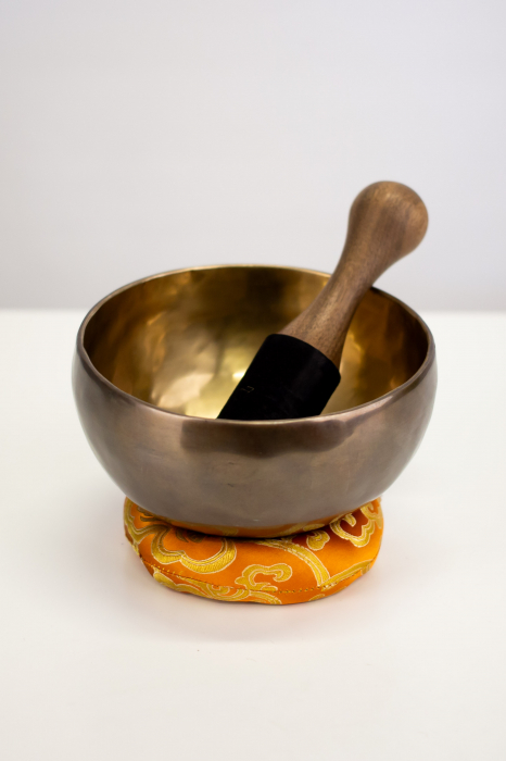 Singing Bowl Tibetan Autentic Forjat manual - Golden Chocolate 17 cm, 0,880 kg [3]