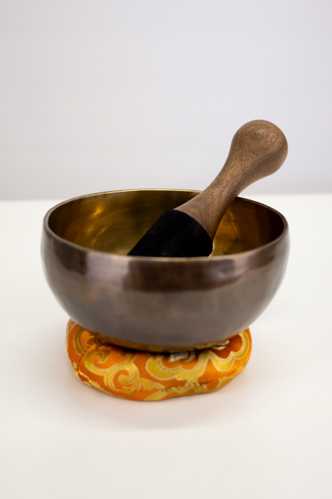 Singing Bowl Tibetan Autentic Forjat manual - Golden Chocolate 15,5 cm, 0,731 kg [4]