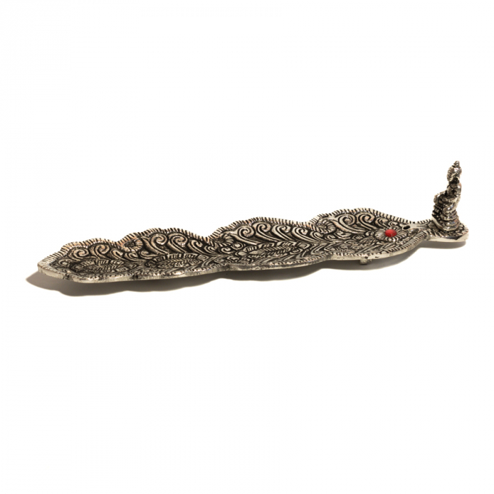 Suport lung din Aluminiu cu piatra roz pentru Betisoare parfumate - Buddha (20 cm) [1]
