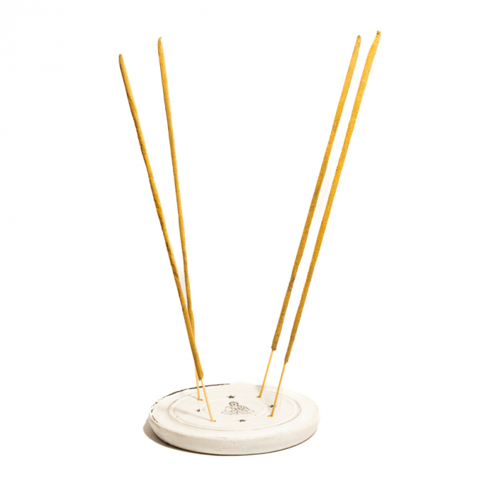 Suport rotund din Lemn de Mango pentru Betisoare si Conuri Parfumate - Buddha [2]