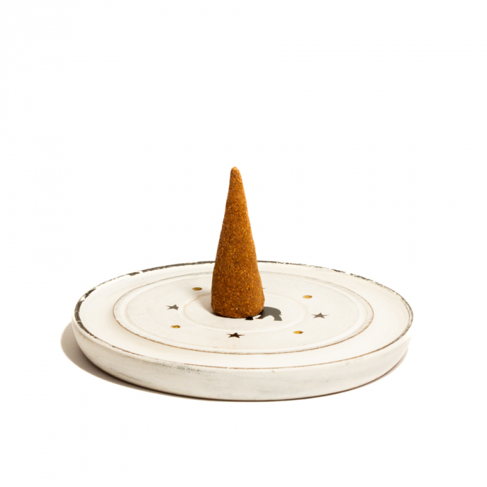 Suport rotund din Lemn de Mango pentru Betisoare si Conuri Parfumate - Elefant [3]