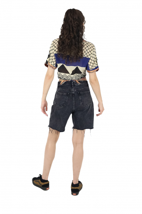 Top din bumbac petrecut cu guler si maneca scurta - Model 1 [5]