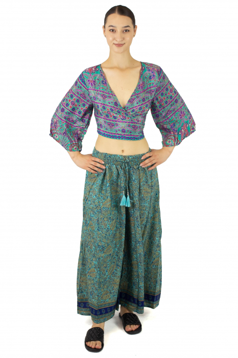 Top din material fluid cu imprimeu floral - Model 1 [5]