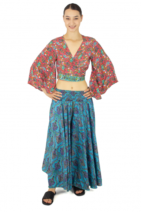 Top din material fluid cu imprimeu floral - Model 12 [2]