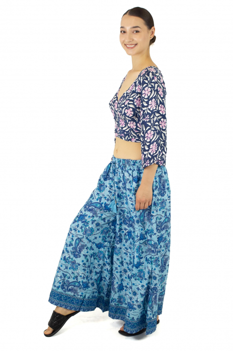 Top din material fluid cu imprimeu floral - Model 3 [5]
