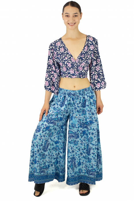 Top din material fluid cu imprimeu floral - Model 3 [4]