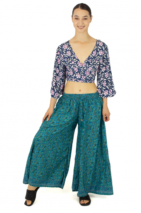 Top din material fluid cu imprimeu floral - Model 3 [2]