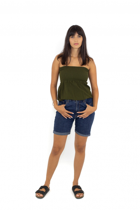 Top intr-o culoare cu banda elastica - Rosu [2]