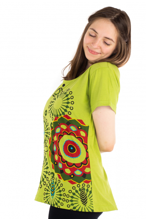 Tricou cu motive abstracte - Lime Green [3]