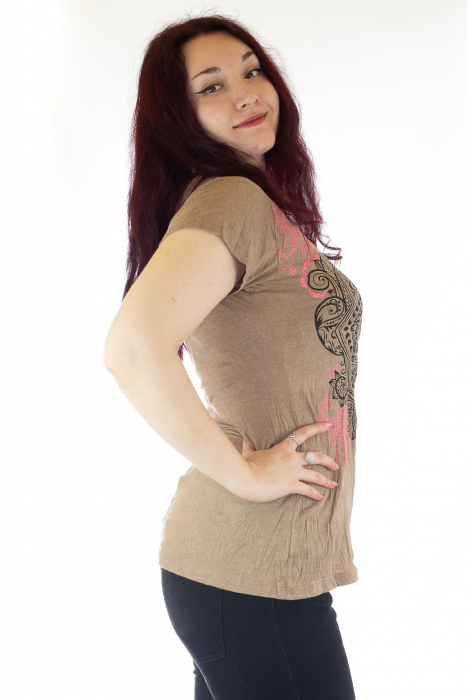 Tricou dama cambrat - OM - Crem [3]