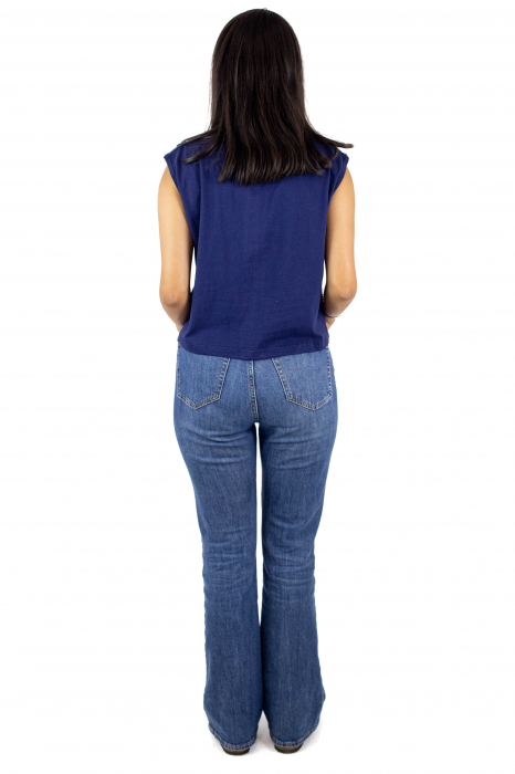 Tricou fara maneci cu print astral - Galben [4]