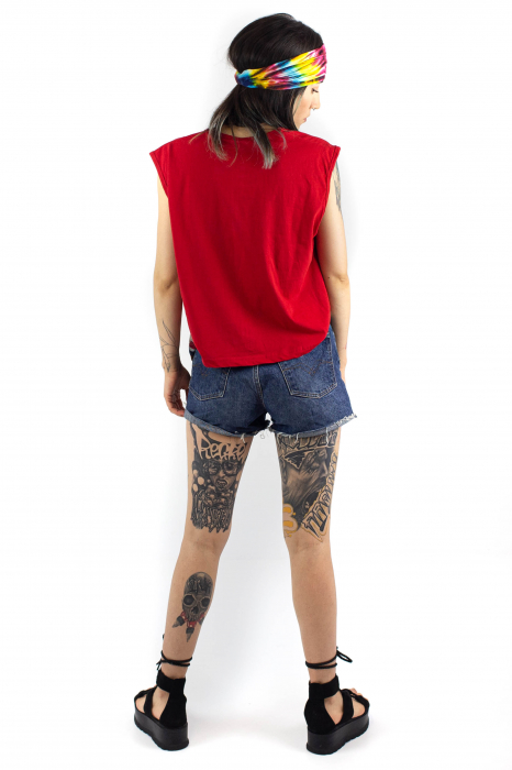 Tricou fara maneci cu print astral - Galben [5]