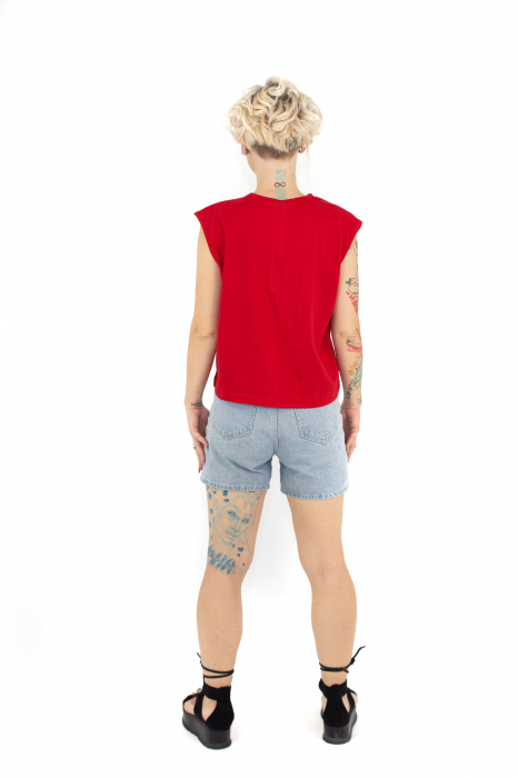 Tricou fara maneci cu print Yin&Yang - Verde [4]