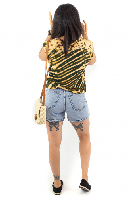 Tricou fara maneci Tie Dye 1 - Galben [4]