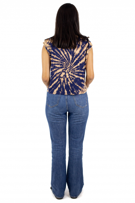 Tricou fara maneci Tie Dye 1 - Galben [5]